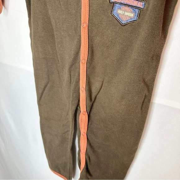 Harley Davidson Milwaukee WI Footless Long-sleeve Embroidered Onesie Size 24M - Picture 4 of 6